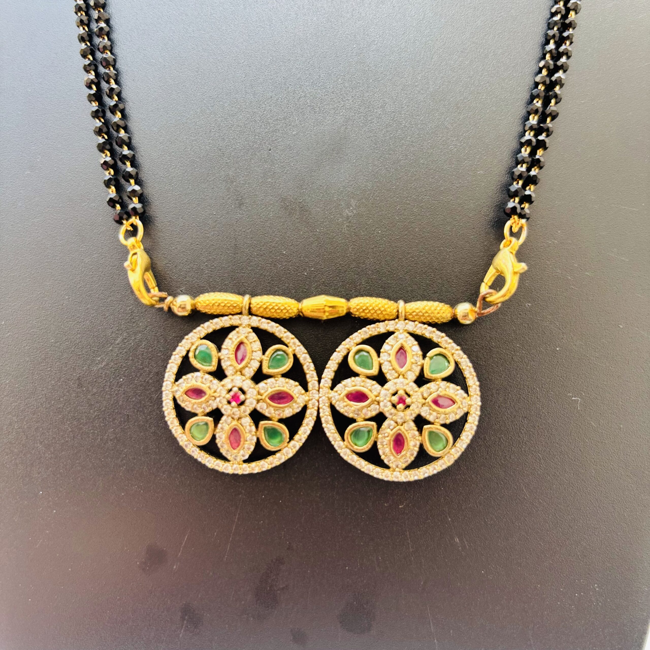 Small Ad Stone Multicolor Mangalsutra - Image 3